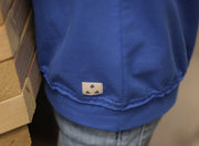 Chambray Neck Cobalt Sweatshirt